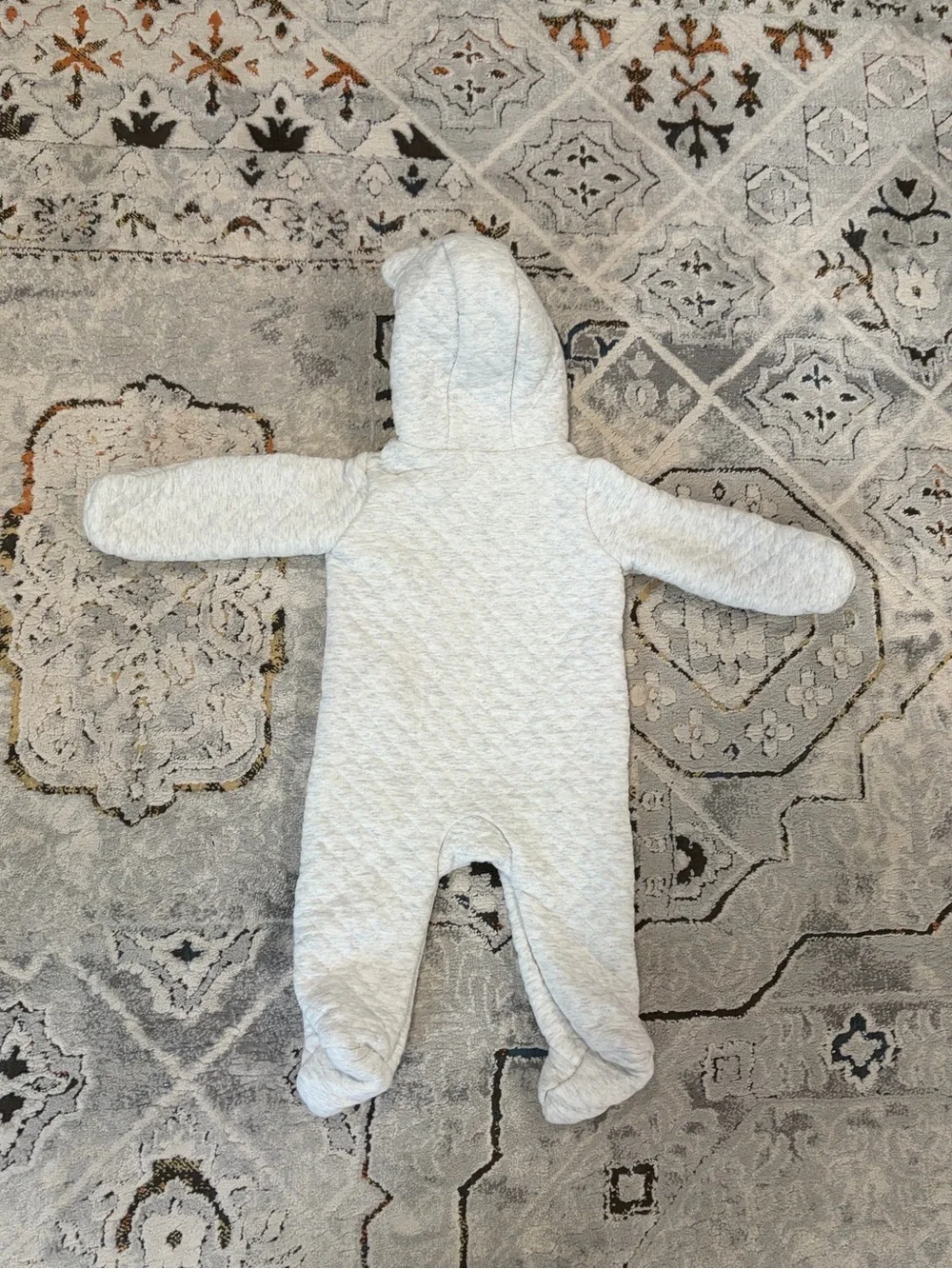 Carter’s Quilted fleece lined baby bunting in Light Gray, 6 months